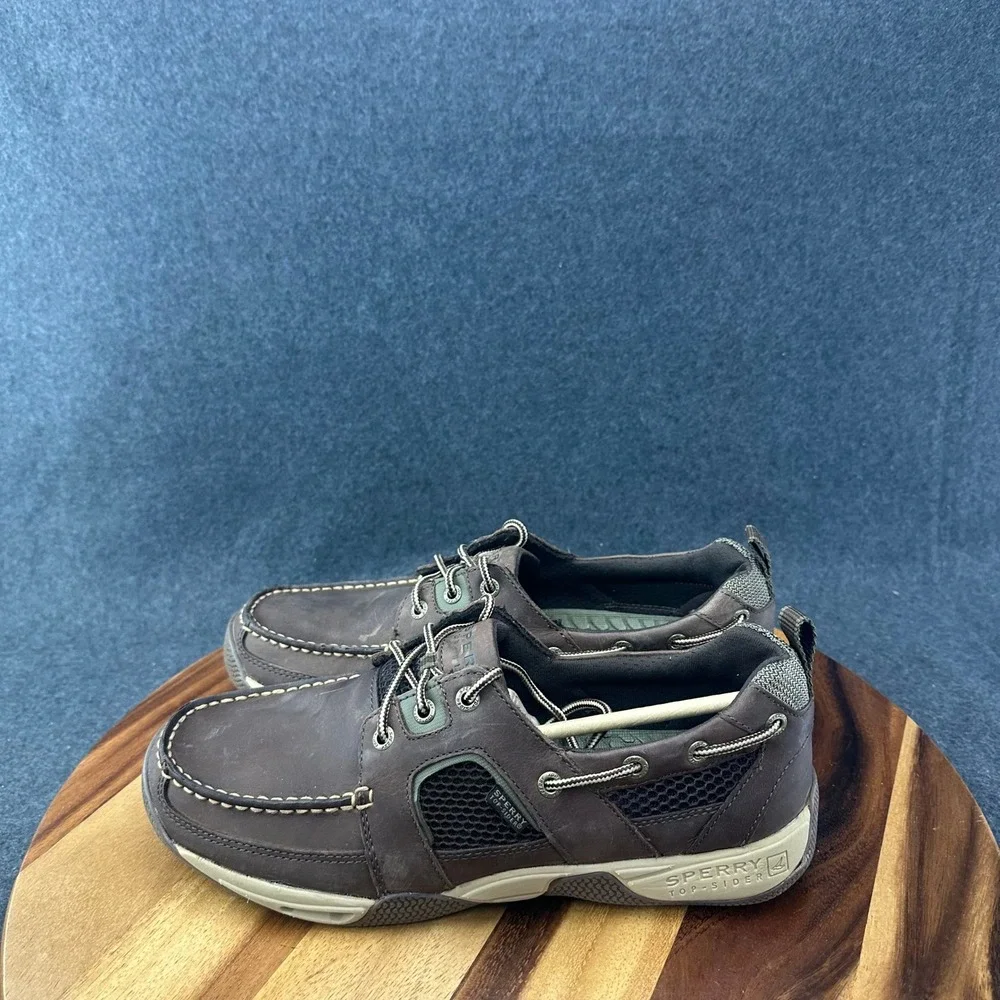 Sperry Top-Sider Seakite Sport Moc Mens 11M Brown Leather Boat Shoes STS10004